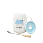 Hippo Designed Ceramic Mug With Lid & Spoon