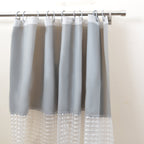 Pebble Matelassé Grey Shower Curtain With Rings