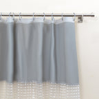 Pebble Matelassé Grey Shower Curtain With Rings