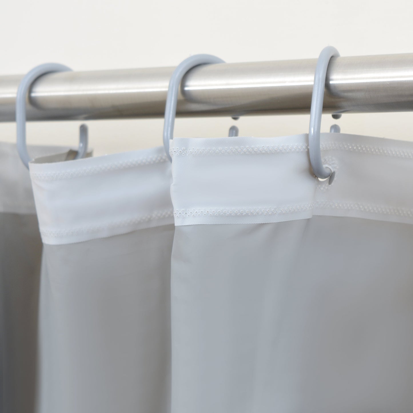 Pebble Matelassé Grey Shower Curtain With Rings