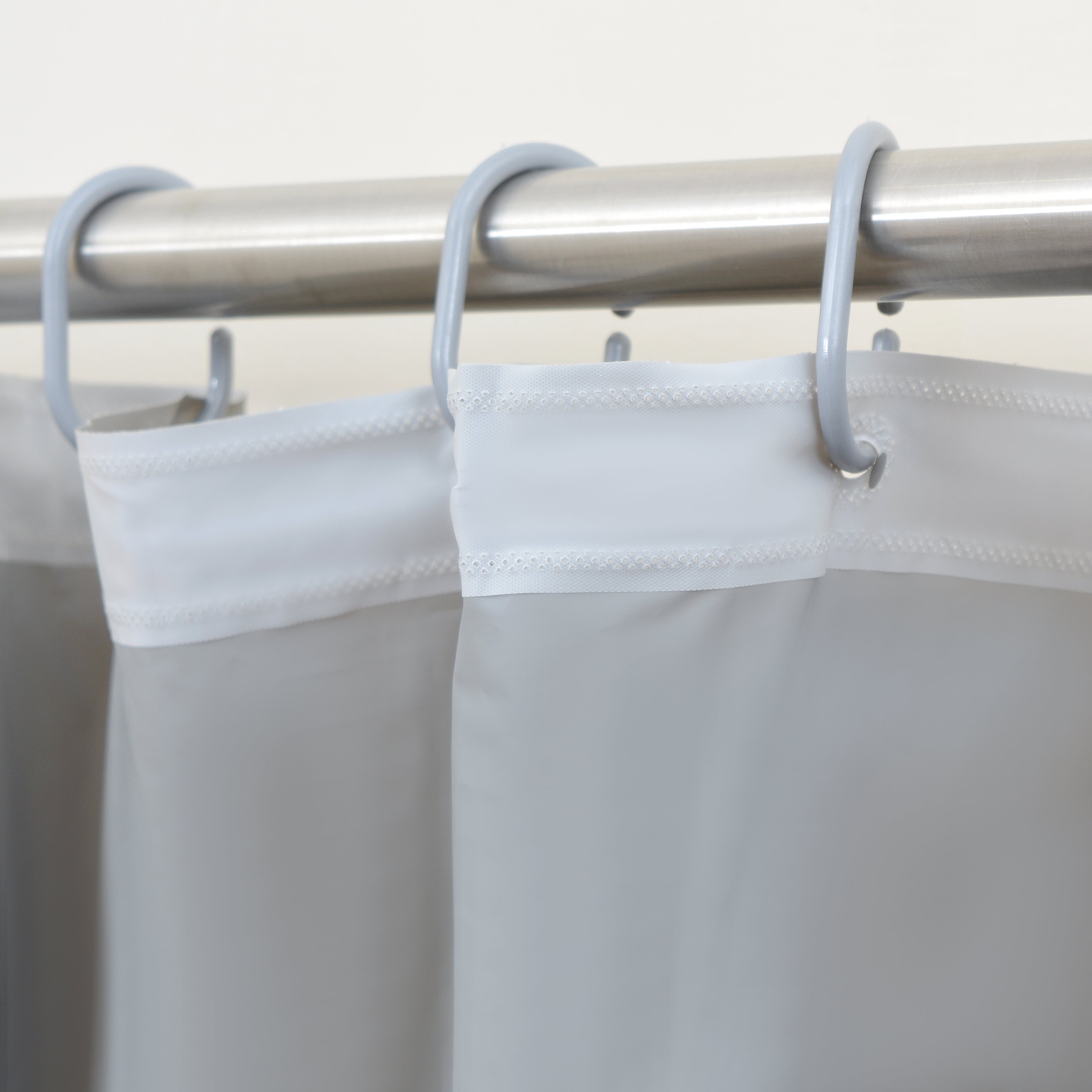 Pebble Matelassé Grey Shower Curtain With Rings