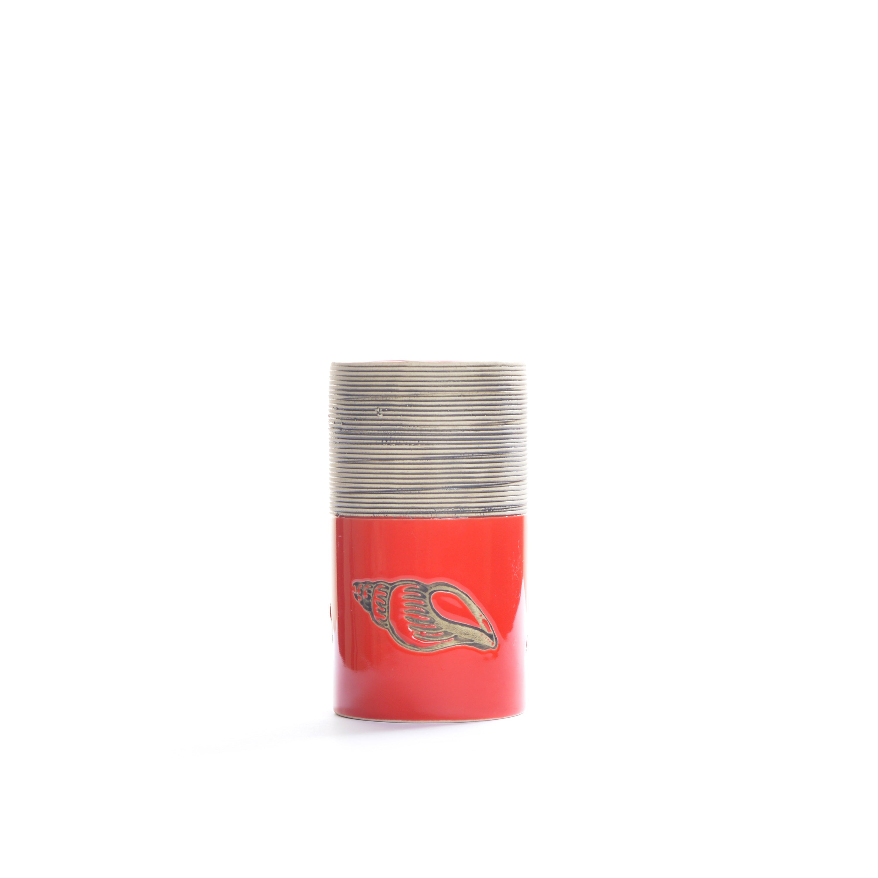 Red Embossed Lines Bathroom Set