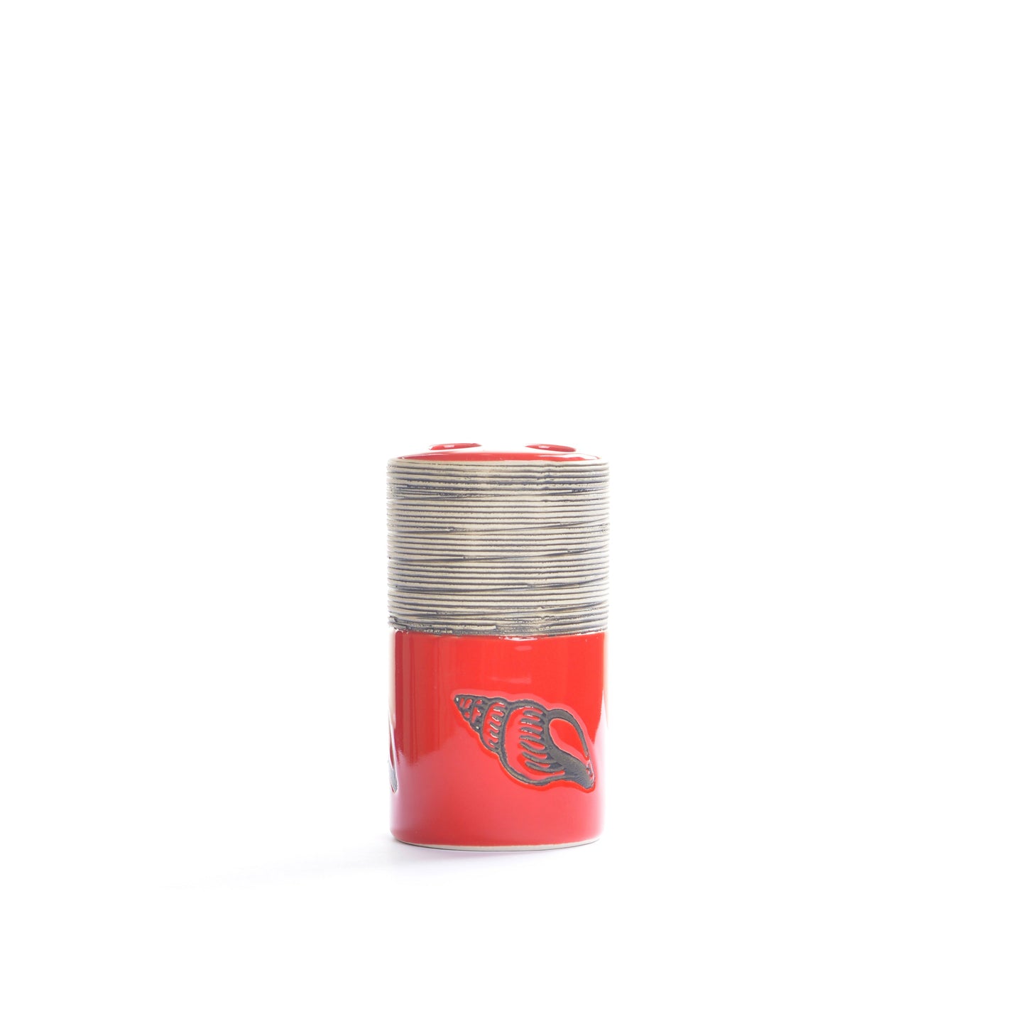 Red Embossed Lines Bathroom Set