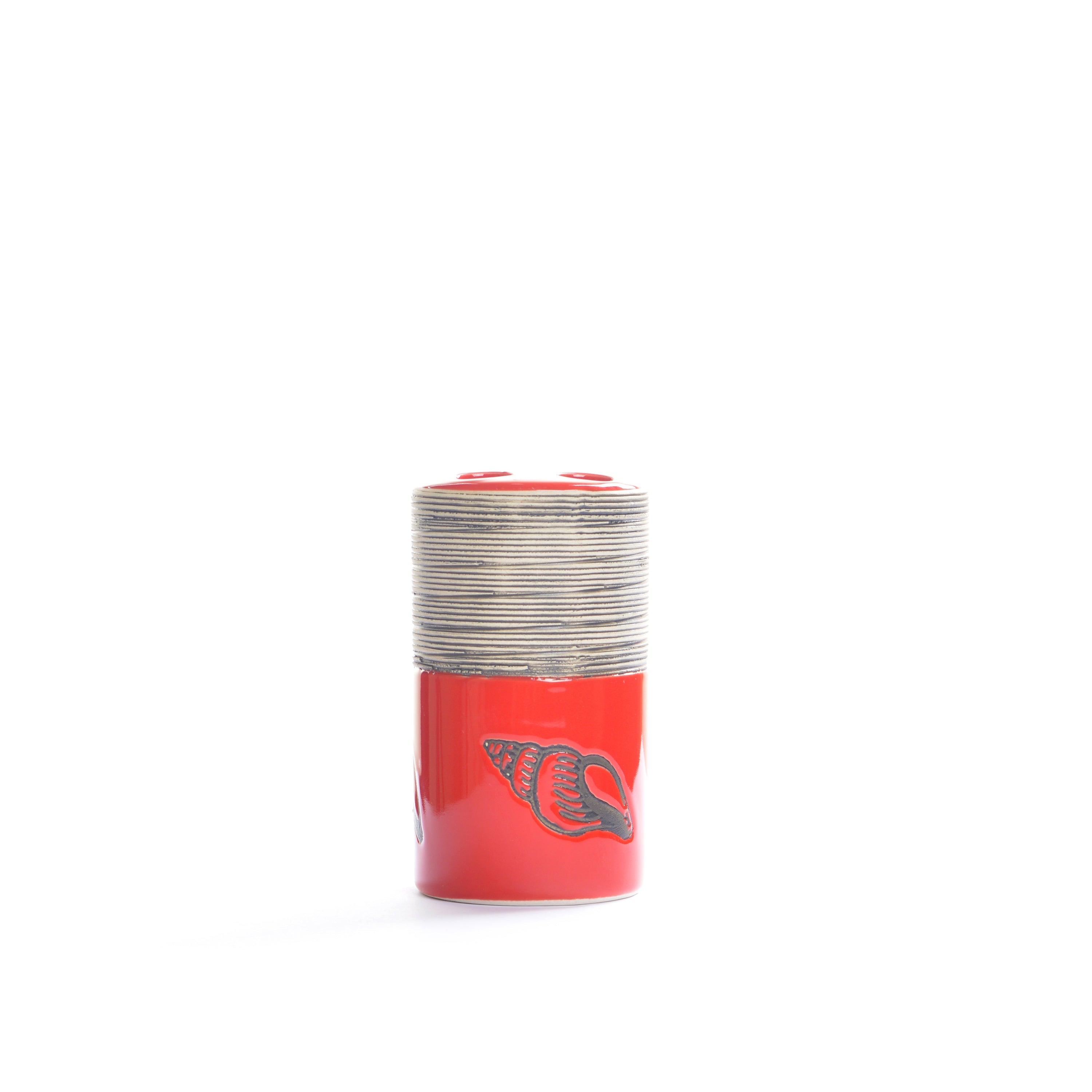 Red Embossed Lines Bathroom Set