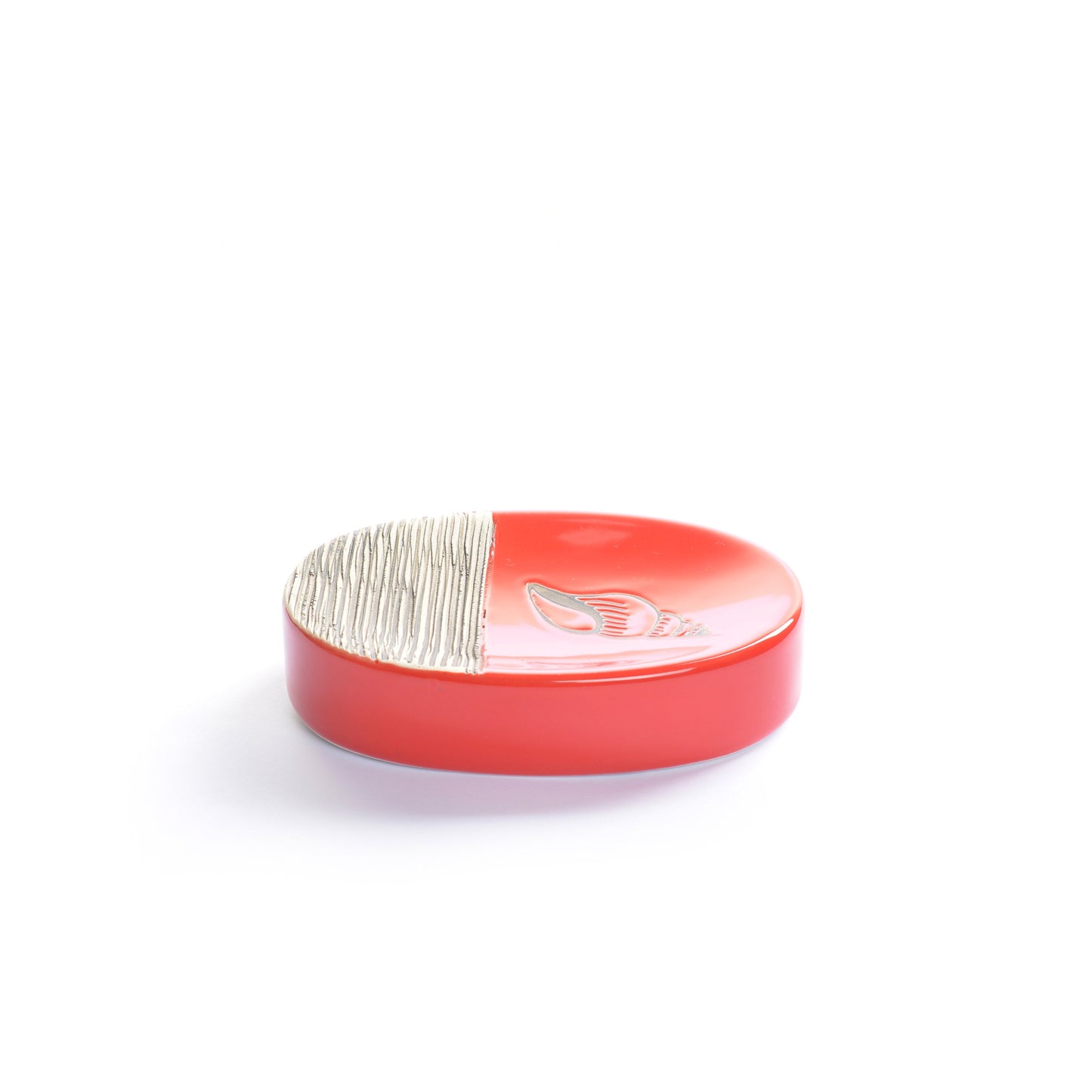 Red Embossed Lines Bathroom Set