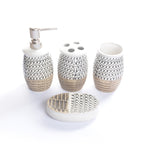 Embossed Dotted Bathroom Set (White)