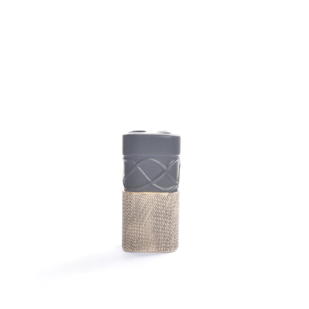 Embossed Wave Lines Bathroom Set (Black)