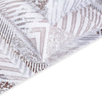 White Creamy Abstract Lines Design Bed Sheet with pillows