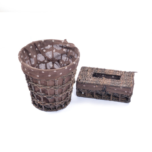 Braided Basket Fabric Lining with Tissue box