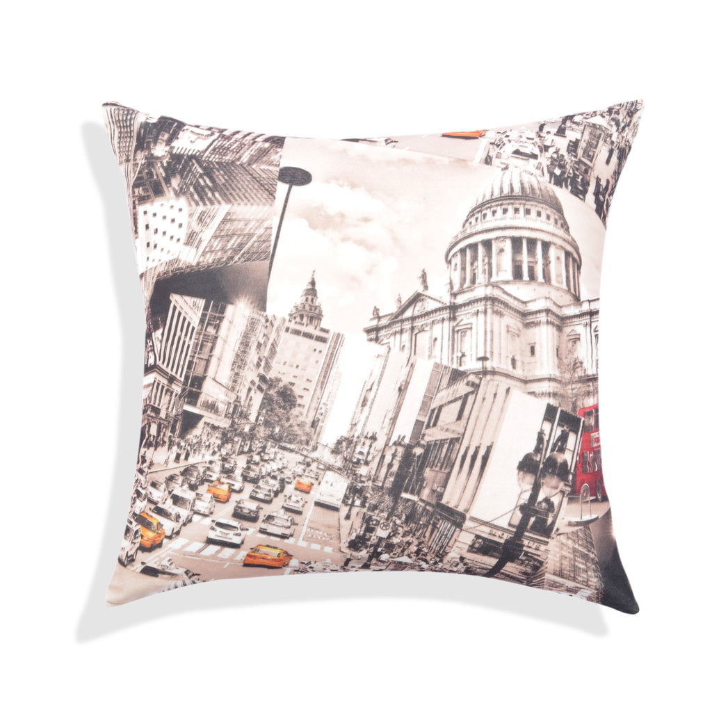 Leather Block Cushion Cover (Shine Brown )
