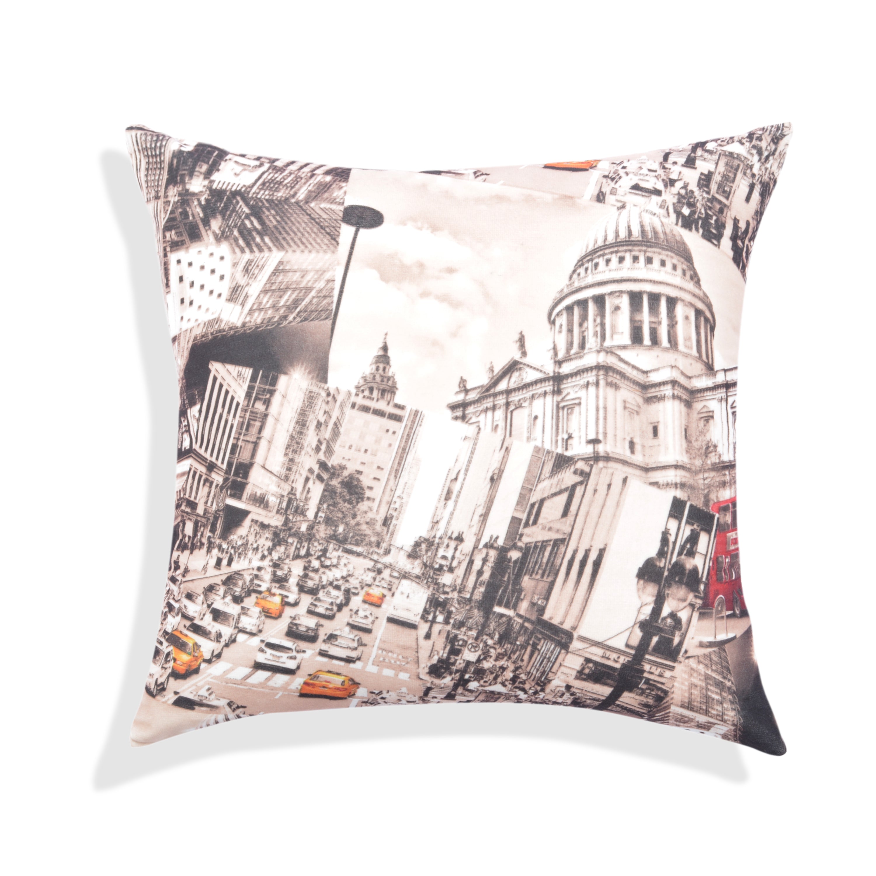 Leather Block Cushion Cover (Shine Brown )