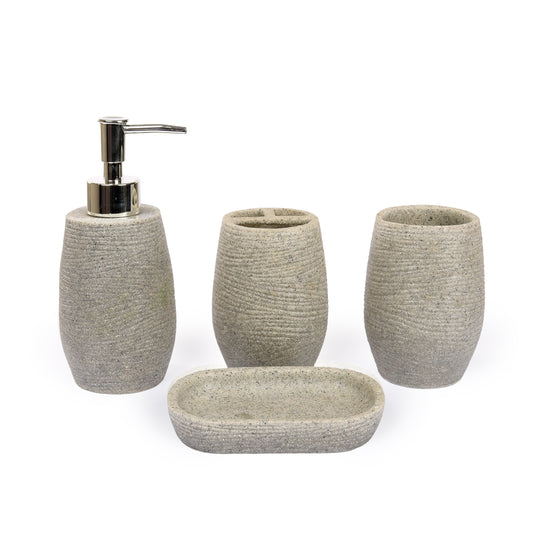Abstract Wavy Lines Bath Set of 4