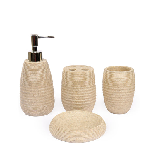Embossed Lines Textured Bath Set of 4