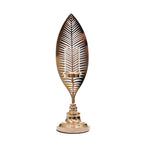Leaf Design Metallic Candle Holder