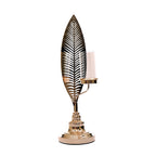 Leaf Design Metallic Candle Holder