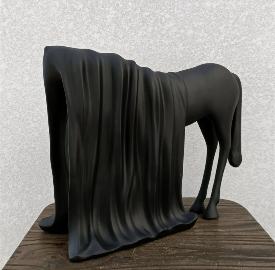 Draped Horse Sculpture