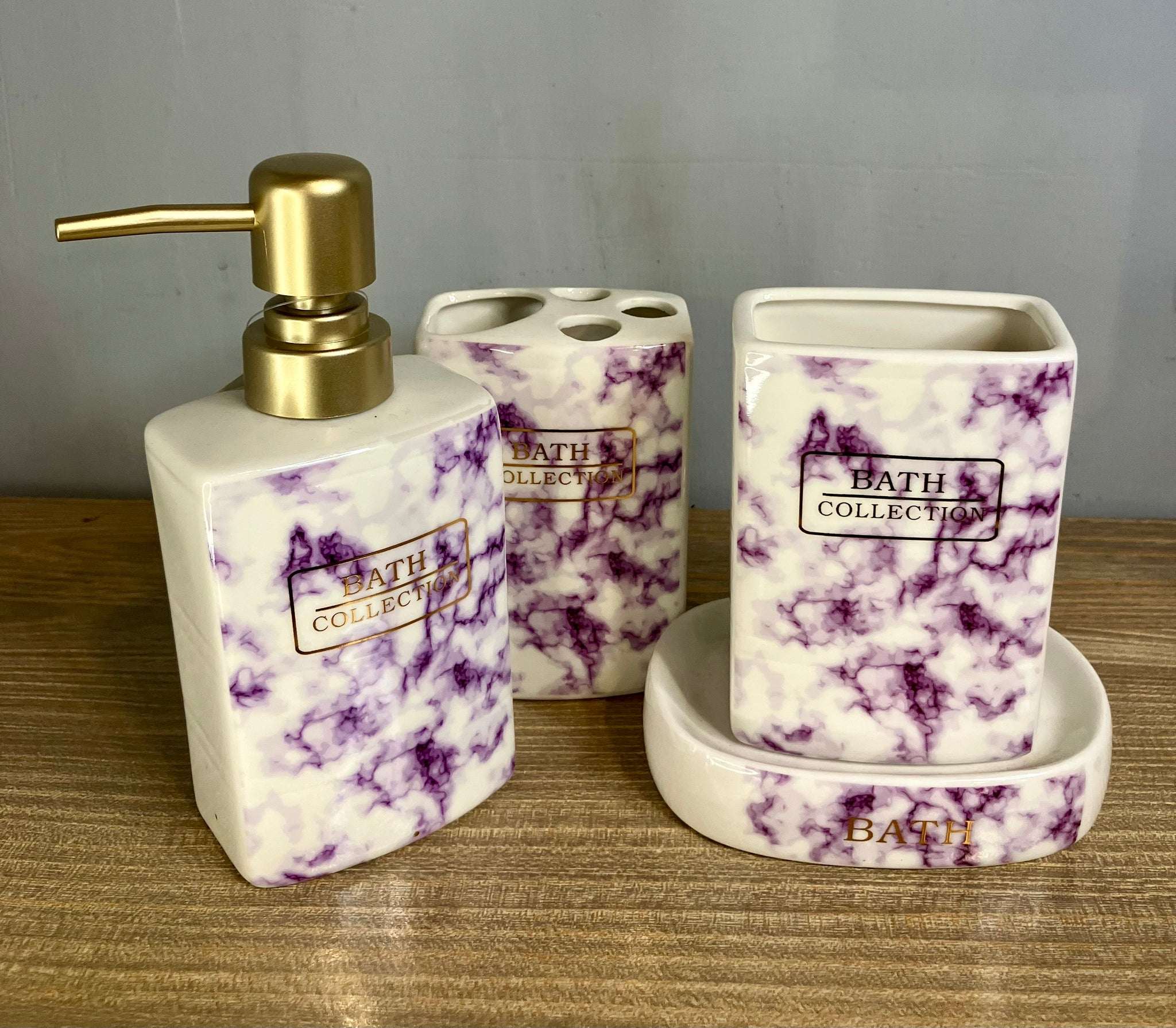 Luxury Purple Marble Bathroom Set