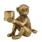 Gilded Monkey Candle Holders