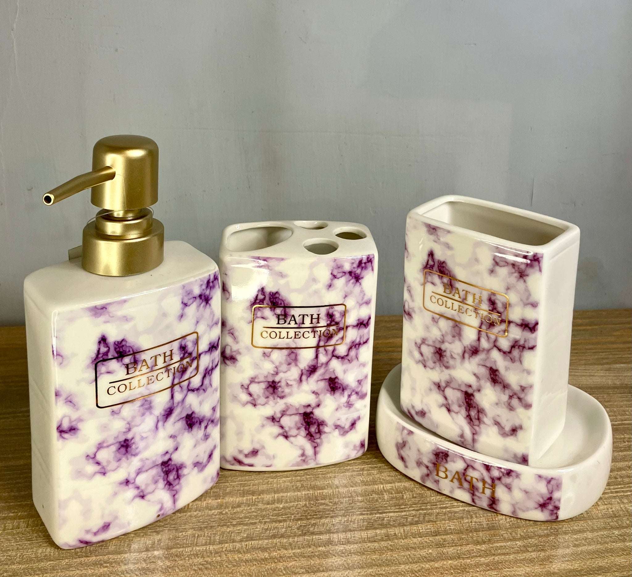 Luxury Purple Marble Bathroom Set