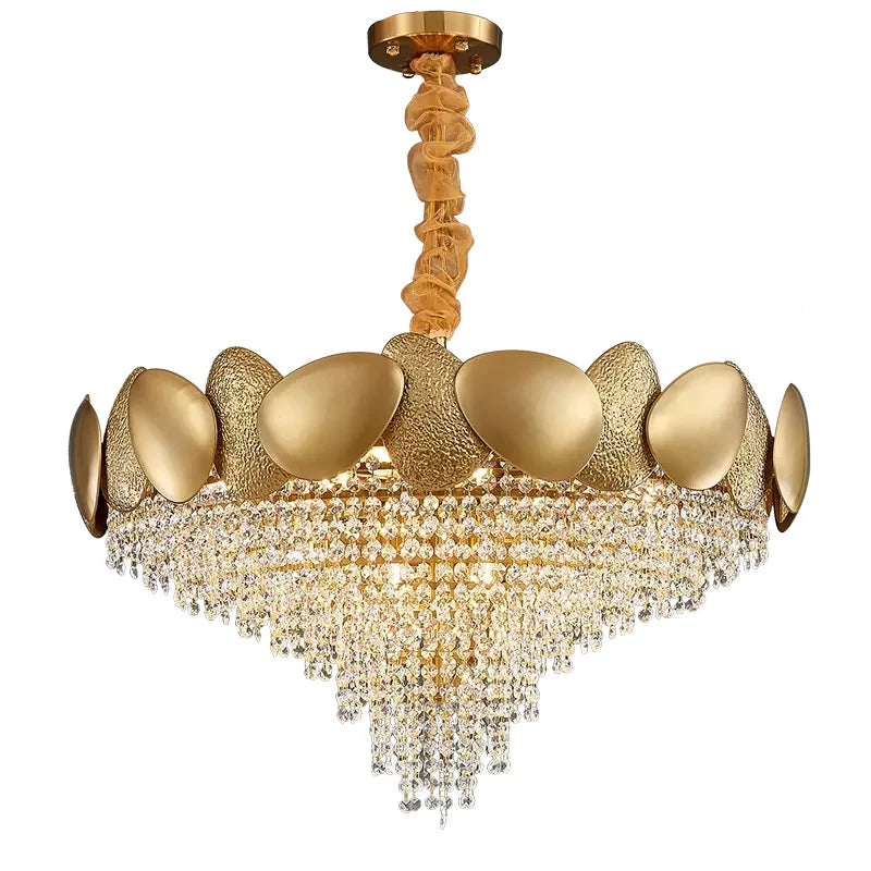 Round hammered Crystal Chandelier
