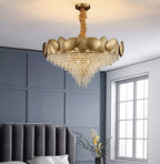 Round hammered Crystal Chandelier