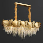 Oval hammered Crystal Chandelier