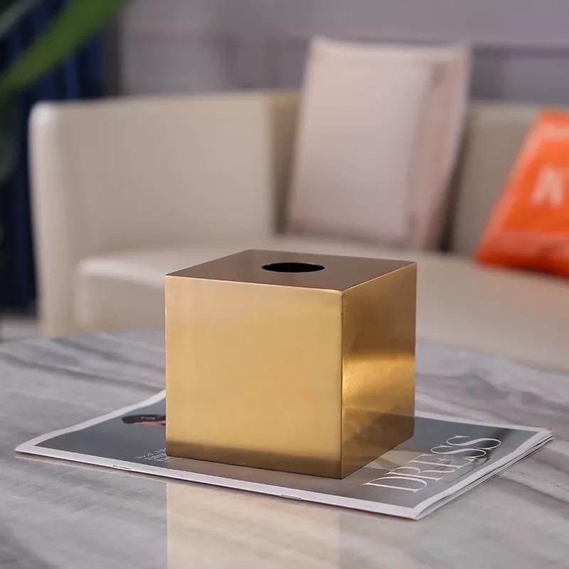 Gilded Brass Metal Tissue Box