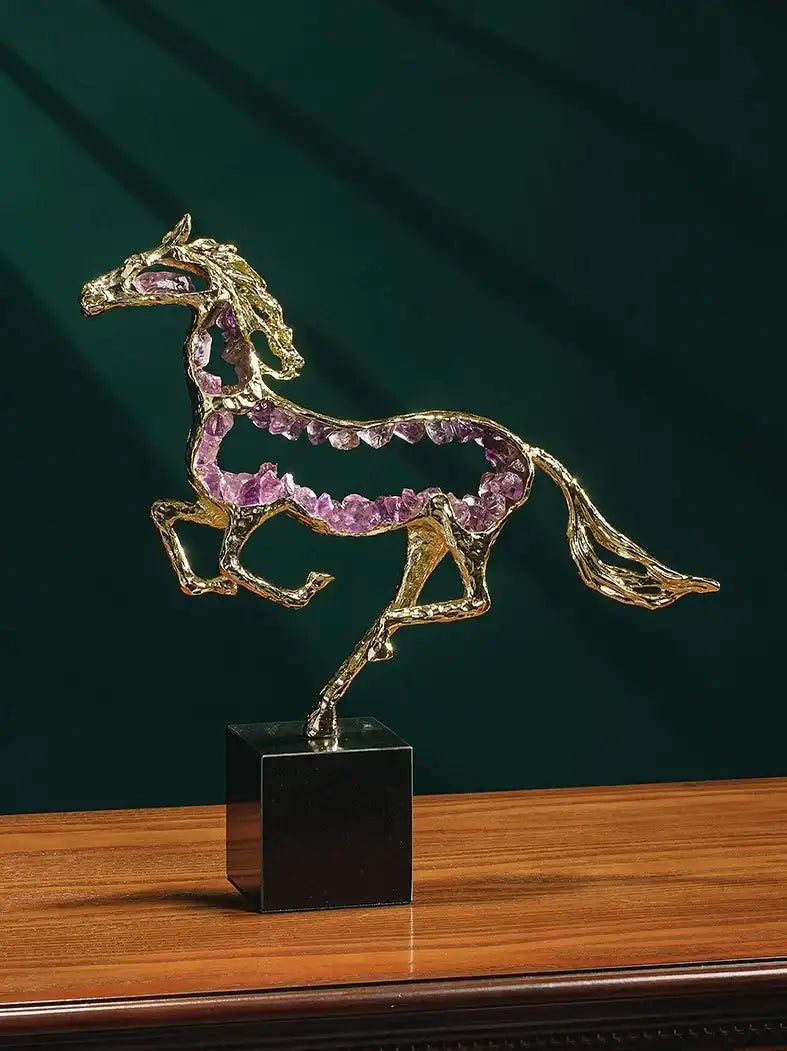 Running Horse Crystal Statue