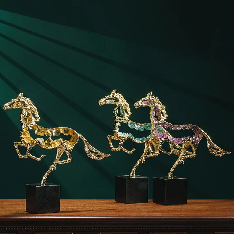 Running Horse Crystal Statue