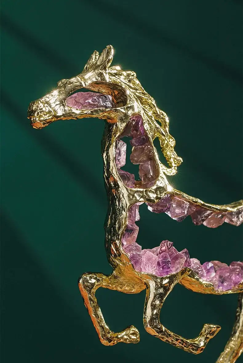 Running Horse Crystal Statue