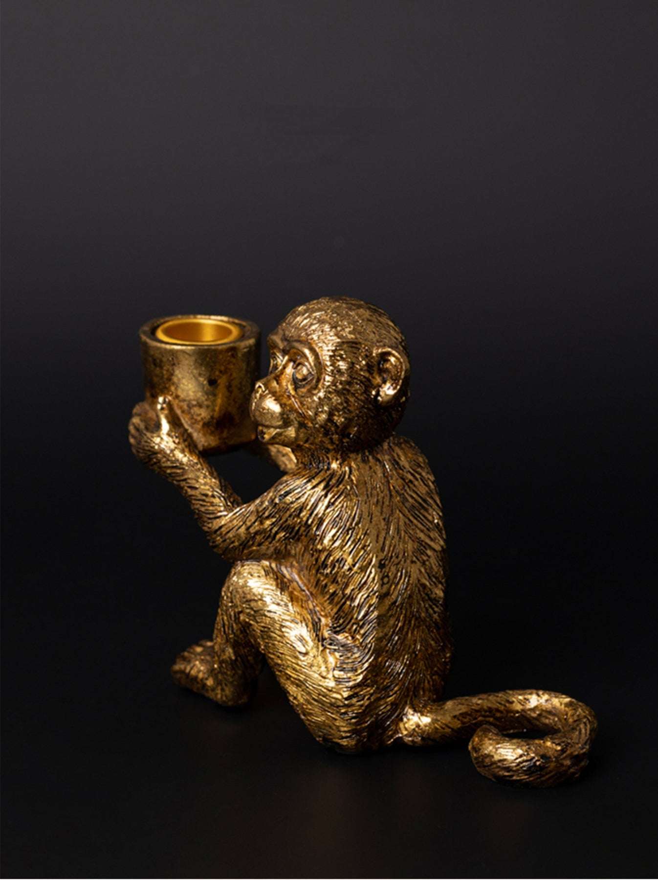 Gilded Monkey Candle Holders