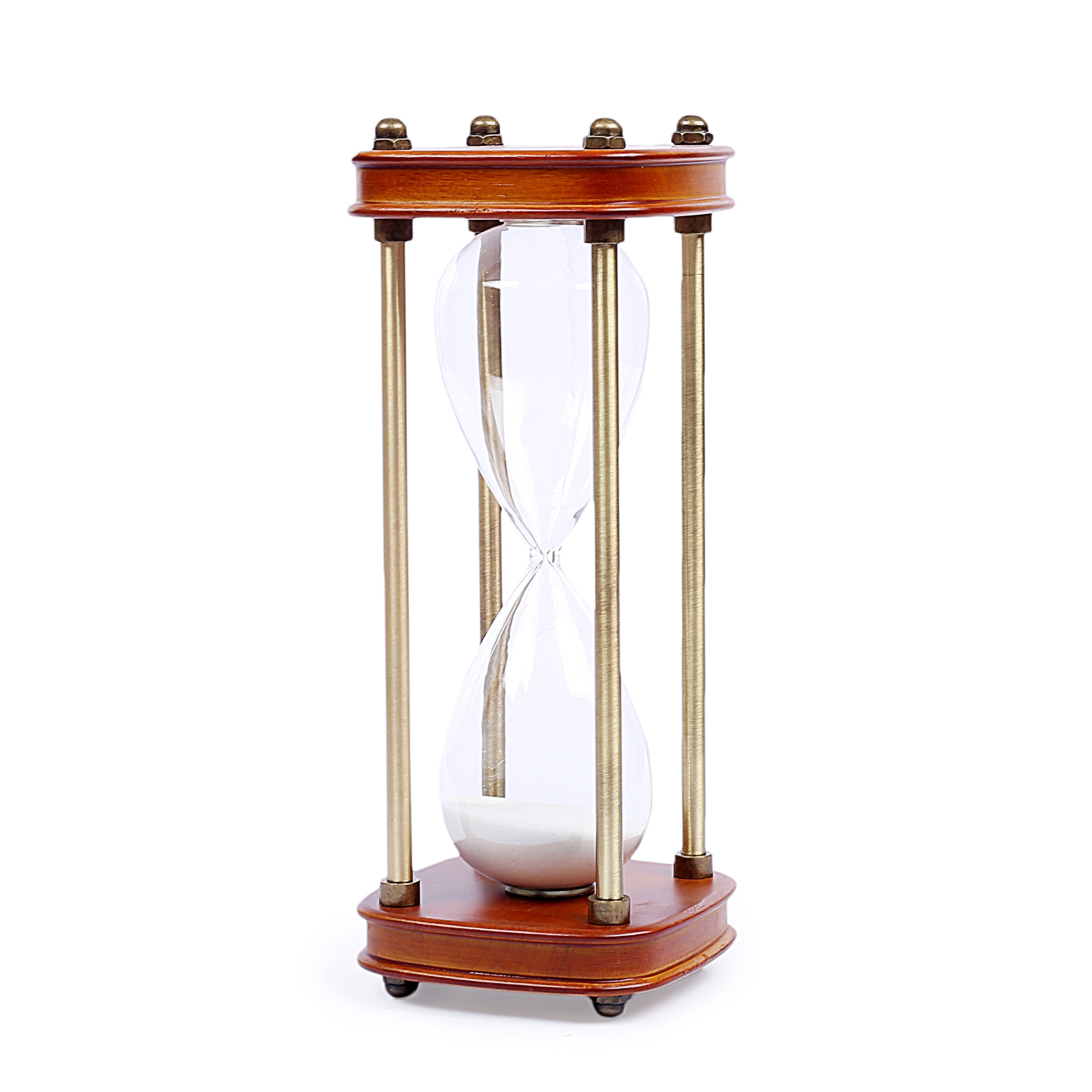 Wooden Design Hour Glass with White Sand