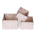 Beige Square Design Basket (Set of 3)