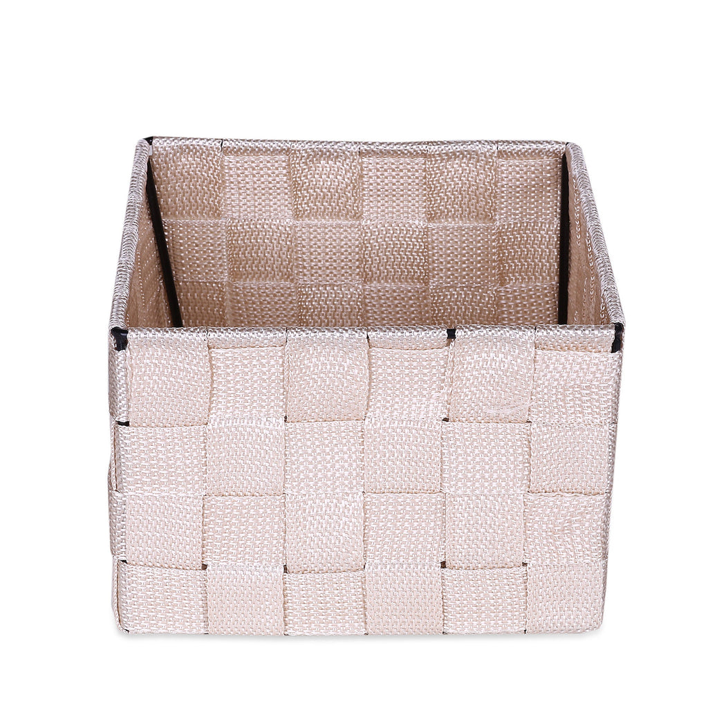 Beige Square Design Basket (Set of 3)