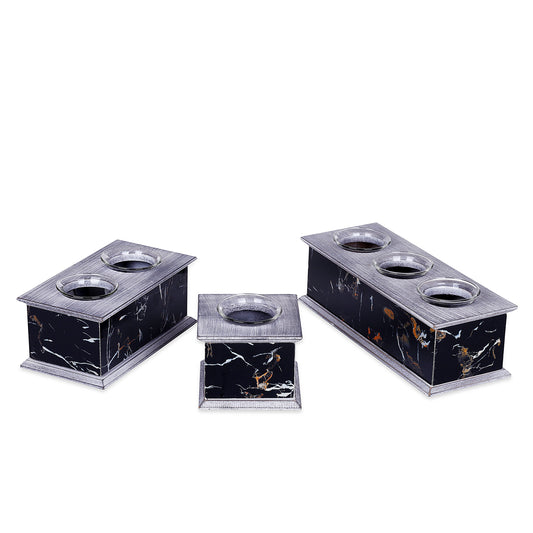 Marble Candle Holders (Set Of 3)