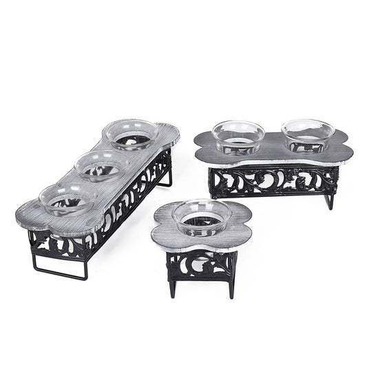 Metal Design Candle Holders (Set Of 3)