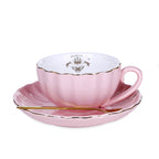 Round Flower Design Mug With Tray & Spoon