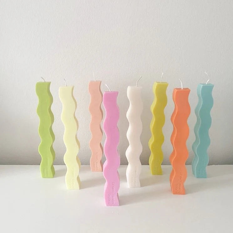 Long Wavy Candles (Pair)