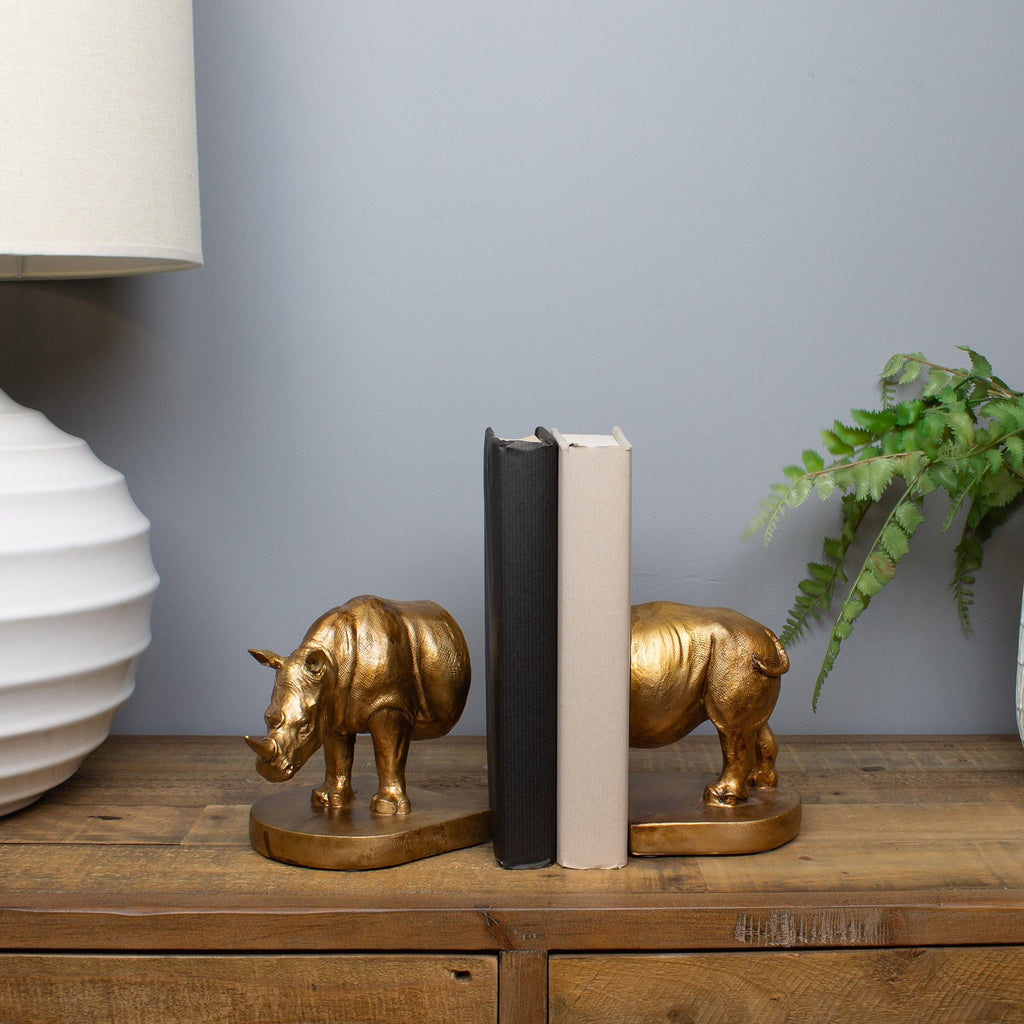 Rhinoceros Bookends