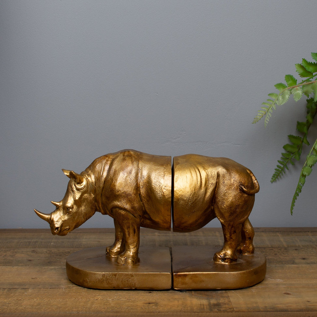 Rhinoceros Bookends