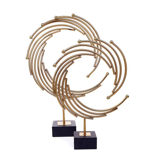 Orbit Spiral Brass Ornament (Pair)