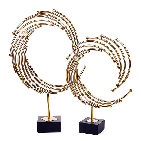 Orbit Spiral Brass Ornament (Pair)