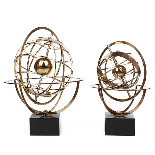 SOLID BRASS Dial Sphere World Desk Globe