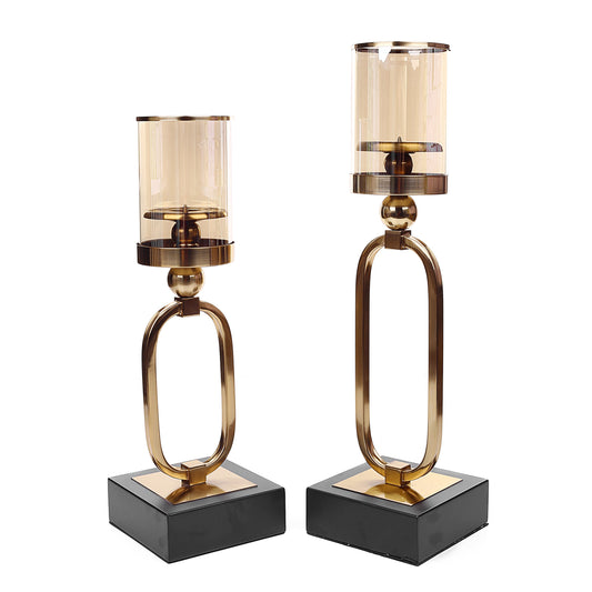 Oval Design Hurricane Desk Candle Holder