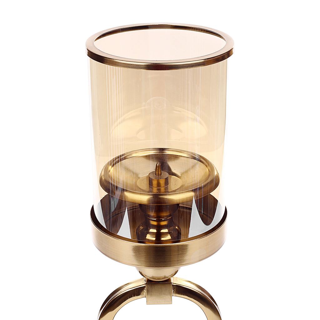 Oval Design Hurricane Desk Candle Holder