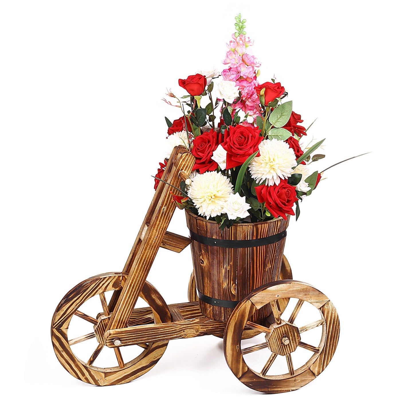 Wooden Cycle Trolley Design Flower Bucket
