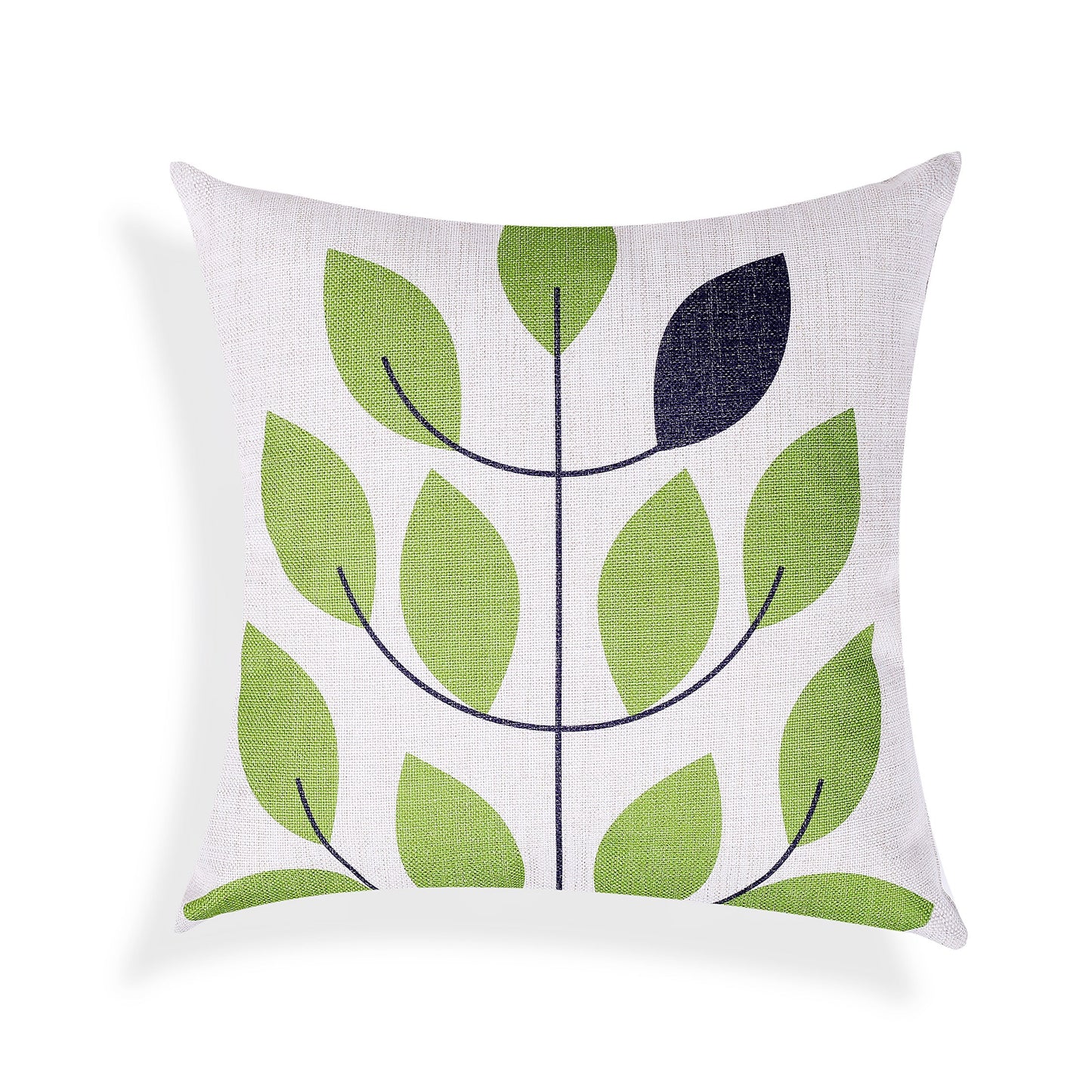 Green Leaf Design Cushion Cover