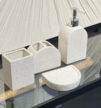 Stone Finish Curve Bathroom Set
