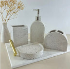 Stone Finish Curve Bathroom Set