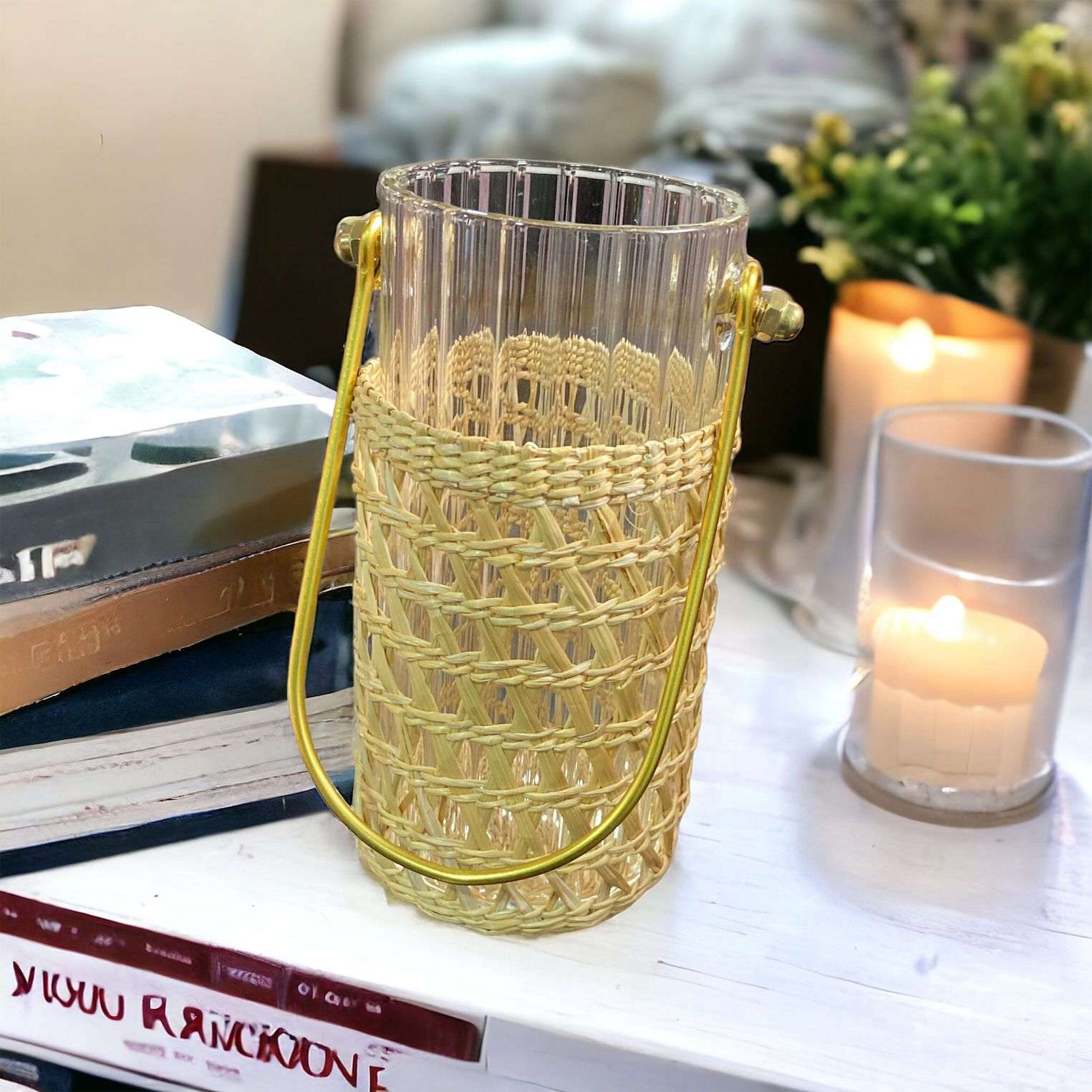 Jute-Wrapped Lantern Jar